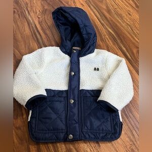 Brooklyn boy Navy and Cream Hooded Jacket